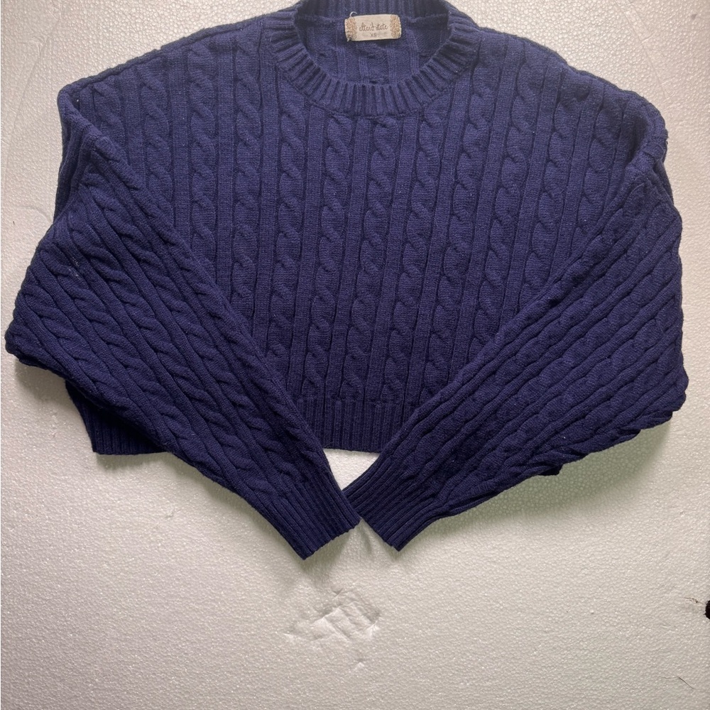 Classic Navy Cable Knit Sweater